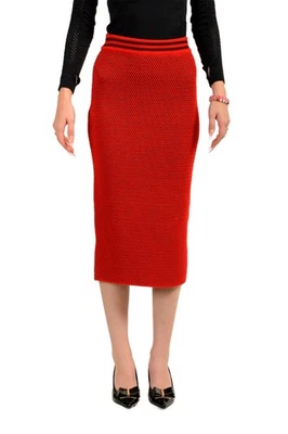 Scuderia Ferrari Women's Red Knit Pencil Midi Skirt US XS IT 38 - Image 1 of 4