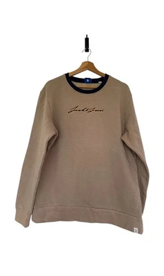 Sudadera Jack & Jones Original Para Hombre Talla L Beige Mezcla Algodón Manga Larga Foto 1 de 4