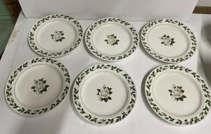 6 Hall Jewel Cameo Rose RimFruit Bread Plates 6 1/4" Gold Mary Dunbar - Picture 1 of 3