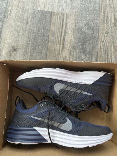 Nike Lunar Roam blu argento scarpe da ginnastica uomo taglia UK 8