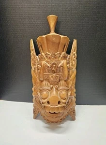 Handgeschnitzte 16" Holz Balinesische Indonesische Volkskunst Wandmaske. gebraucht - Bild 1 von 13