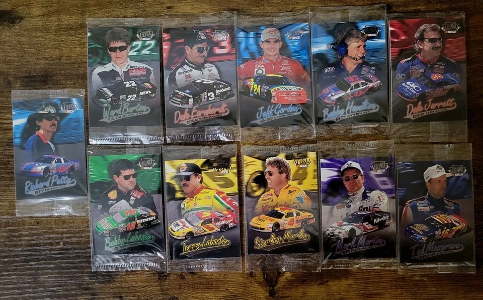 Lote de 11 cartas Fleer Ultra Skybox NASCAR 1997 Shoney’s (selladas) Petty, Earnhardt 🔥 Foto 1 de 4