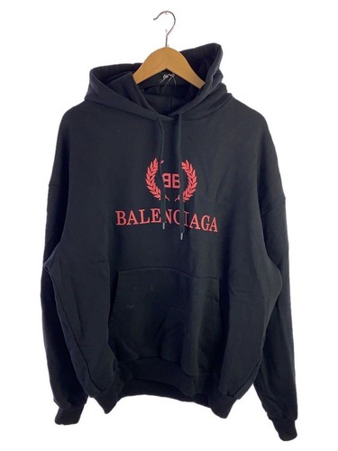 Felpa con cappuccio BALENCIAGA XS BLK 501656 sporca sul davanti usata