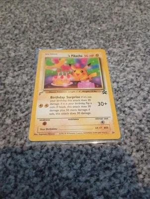Pokemon Pikachu Black Star Promo 2000 Birthday World Collection WOTC Gold 24  - Image 1 of 4