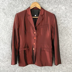 Vintage 90s Y2K Anna Sui Iridescent Sharkskin Satin Blazer Size 4 Runway Glam - Picture 1 of 10