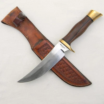 BROWNING USA vintage 1960th mod 5518 KODIAK HUNTER knife, rosewood, orig sheath - Image 1 of 4