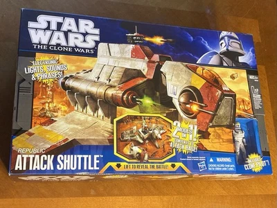 Star Wars The Clone Wars Republic Attack Shuttle Vehicle Hasbro 2011 Clone Pilot - Image 1 of 4