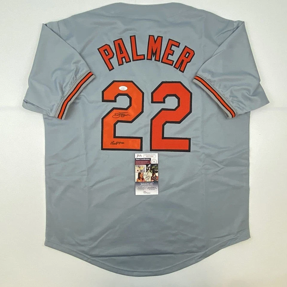 Autographed/Signed JIM PALMER HOF 1990 Baltimore Grey Baseball Jersey JSA COA - Image 1 of 4