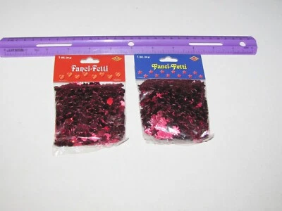 Confeti rojo metálico, cada paquete 1 oz, estrellas o corazones Foto 1 de 2