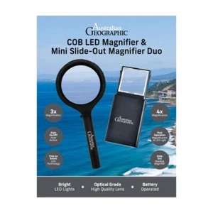 Australian Geographic◉COB LED Magnifier Lamp &Mini Slide-Out Magnifier Duo◉ - Picture 1 of 3