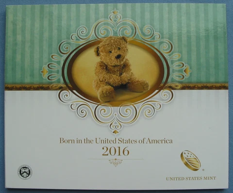 2016 S Born in the USA 5-coin Proof Set Teddy Bear (birth birthday 1C-50C) Cover