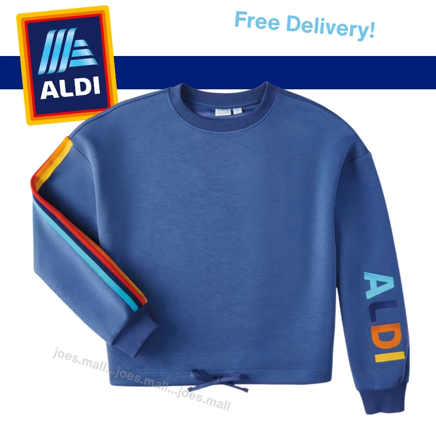 ALDI Gear 2025 Logo Crewneck Pullover Sweatshirt Adult 2XL Navy Blue