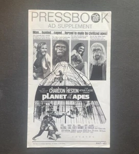 Planet of the Apes 1968 Original Pressbook Charlton Heston Poster Art Photos - Picture 1 of 3