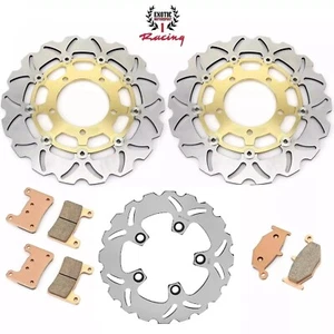 Front Rear Brake Disc Rotors & Pads Suzuki GSXR600 GSXR750 2006 2007 - Picture 1 of 10
