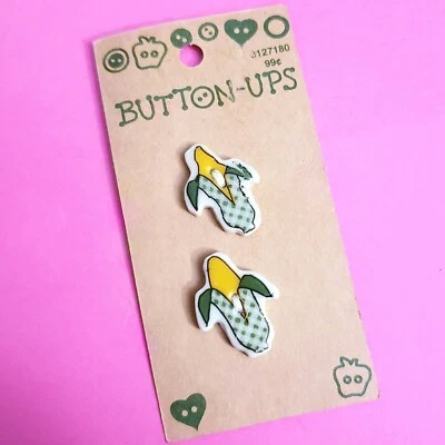 Vintage Button-Ups Westrim Crafts Corn Yellow Green Gingham Plaid 2-Pack Z8002 - Image 1 of 3