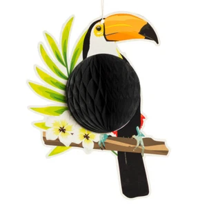 3D Honeycomb Toucan Hanging 10" Party Decoration - Hawaiian Party or Event - New - Picture 1 of 1