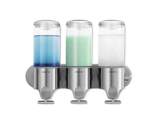 Simplehuman Edelstahl Dreifach Wandhalterung Dusche 3 x 15 Unzen Pumpspender - Bild 1 von 5