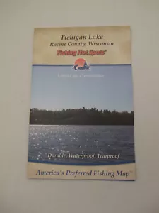 PUNTOS CALIENTES DE PESCA - LAGO TICHIGAN en RACINE CONDADO WISCONSIN - MAPA IMPERMEABLE - Imagen 1 de 3