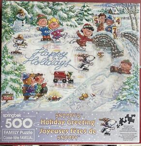 Springbok 500 piece jigsaw puzzle NIB "Snoopy's Holiday Greeting" - VERY RARE