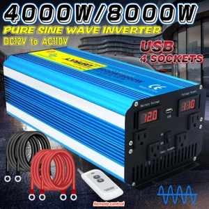 Convertidor inversor de potencia de onda sinusoidal pura de 4000 W 8000 W 12V a 110V 120V USB camping - Imagen 1 de 7