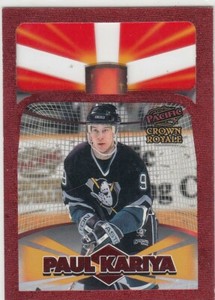 1997-98 Paul Kariya Pacific Crown Royale LAMPLIGHTERS Insert Cel #1 - Anaheim