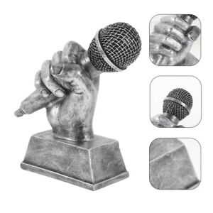 Music Trophy Winner Trophys Microphone Figurine Singer Winning Prizes Vintage