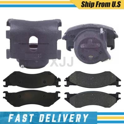 Pinzas de freno delanteras izquierda derecha y pastillas de cerámica para Dodge B1500 1998-1998 Foto 1 de 4