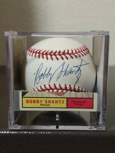 BOBBY SHANTZ Signed ONL William White Baseball (JSA COA) W / Ball Cube Display - Picture 1 of 8