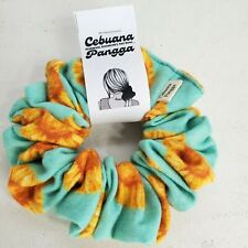 Handmade Women's Scrunchies size Large Mint Green Snuggle Flannel Sunflower New