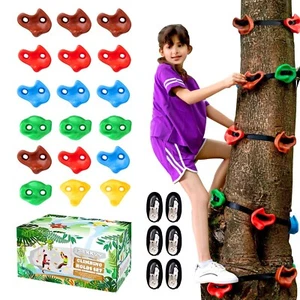 Ninja Tree Climbing Holds and Ratchet Straps for Kids Outdoor Ninja Warrior O... - Picture 1 of 7