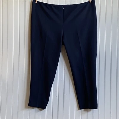 Karen Kane 女式短裤 22W 码海军蓝棉混纺高腰拉链 — 第 1/4 张图片