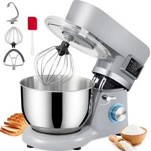 Stand Mixer 660W 5.8Qt Electric Dough Mixer 6 Speeds LCD Screen Timing - Picture 1 of 10