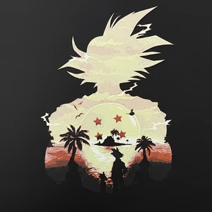 Dragon Ball Z Son Goku Impresión 3D | Efecto Glow | Mural | Anime Decoración de Pared 30x30cm - Imagen 1 de 6