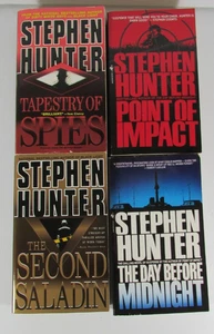 Lot Of 4 Stephen Hunter Novels: Point of Impact Second Saladin Tapestry of Spies - Foto 1 di 3