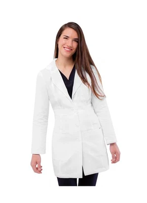 Adar универсальный Lab пальто для женщин - подпоясанный 33» Lab пальто средний белый - Изображение 1 из 4