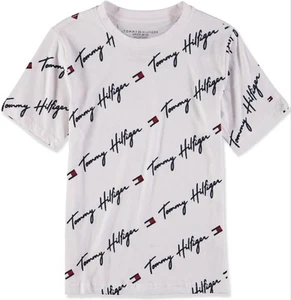 Tommy Hilfiger Boy's Short Sleeve All Over Print T-Shirt, SZ L (16-18) - Picture 1 of 3