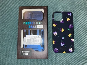 Navy Blue Rugged iPhone 13 14 Case & Navy Floral Kate Spade iPhone 13 14 Case - Picture 1 of 10