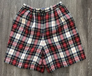 Pantalones Cortos Pendleton De Colección Para Mujer 12 Rojo A Cuadros 100% Lana Forrados Tartán EE. UU. 90s - Imagen 1 de 7