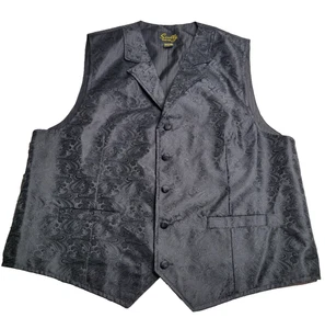 Scully Men's Black Dress Vest Large Western - Picture 1 of 6