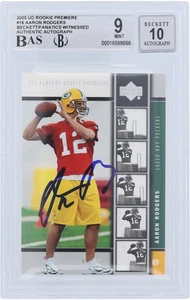 Aaron Rodgers Packers Signed 2005 Upper Deck Rookie Premiere #16 BAS 9/10 Card - Picture 1 of 3
