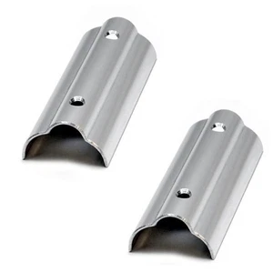Boat Rub Rail Caps | Center 4 x 1 1/2 Inch Silver Aluminum (Pair) - Picture 1 of 3
