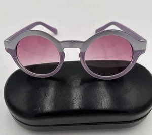 A J Morgan Purple Sunglasses Silver Pink Round Lenses Festival Boho Chic Shades - Picture 1 of 4