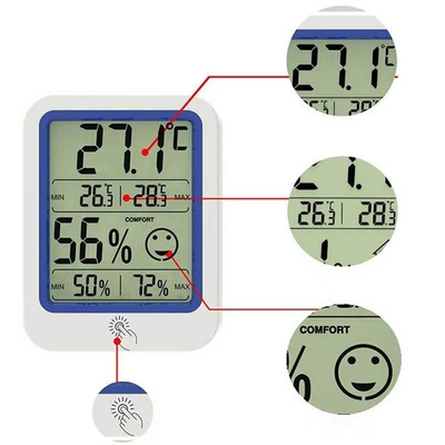 Digital Thermometer for Home and Office Use with Humidity Level Comfort Icons - Image 1 of 4