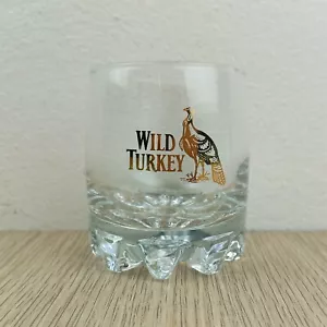 Wild Turkey Bourbon Whisky Glass Round Lowball Drinking Tumbler Collectable - Picture 1 of 5