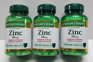 3 PACK NATURE'S BOUNTY ZINC 50MG, 200 tablets Exp 5/26 - Picture 1 of 2