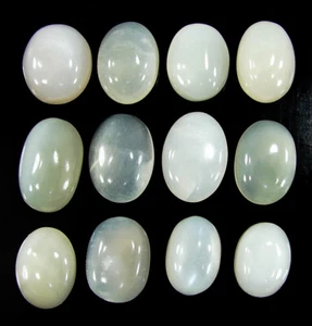 155,00 Ct Natürlicher Mondstein Lose Edelstein 17-21 mm Cabochon 12 Stck. Posten - 61514 - Bild 1 von 2