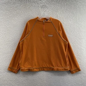 90s Y2K Vintage Bum Equipment Fleece Pullover Sweater XL Orange Skater Grunge - Picture 1 of 10