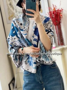 Sallys Quality 70% Cashmere 30% Silk Jacquard Wrap Scarf Animals Print Shawl 53" - Picture 1 of 40