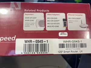 Buffalo WHR-G54S-1 High Power Wireless Router *Brand New* - Picture 1 of 4
