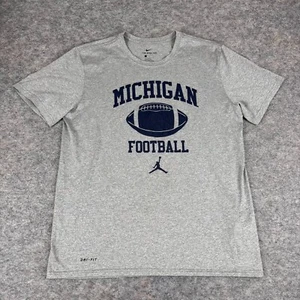 Nike Jordan Dri Fit Michigan Wolverines Football T-Shirt Tee Gray Mens Large L - Picture 1 of 11